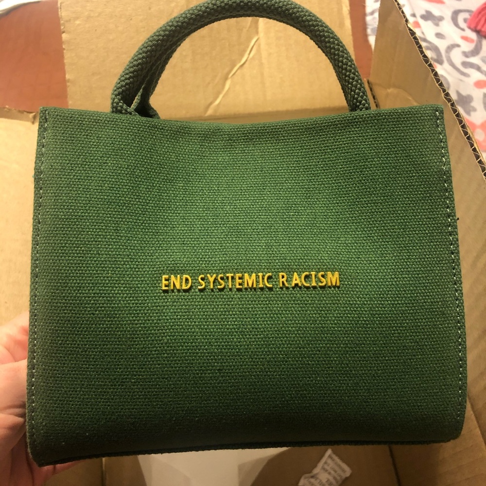BNIB Brandon Blackwood ESR Tote in Green Canvas/Gold Hardware